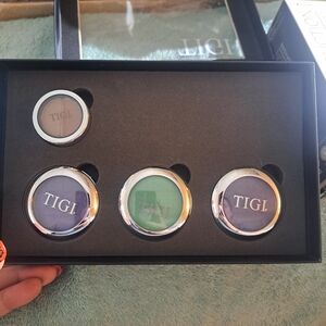 TIGI Eyeshadow Palette with Neutral, Green, and Purple